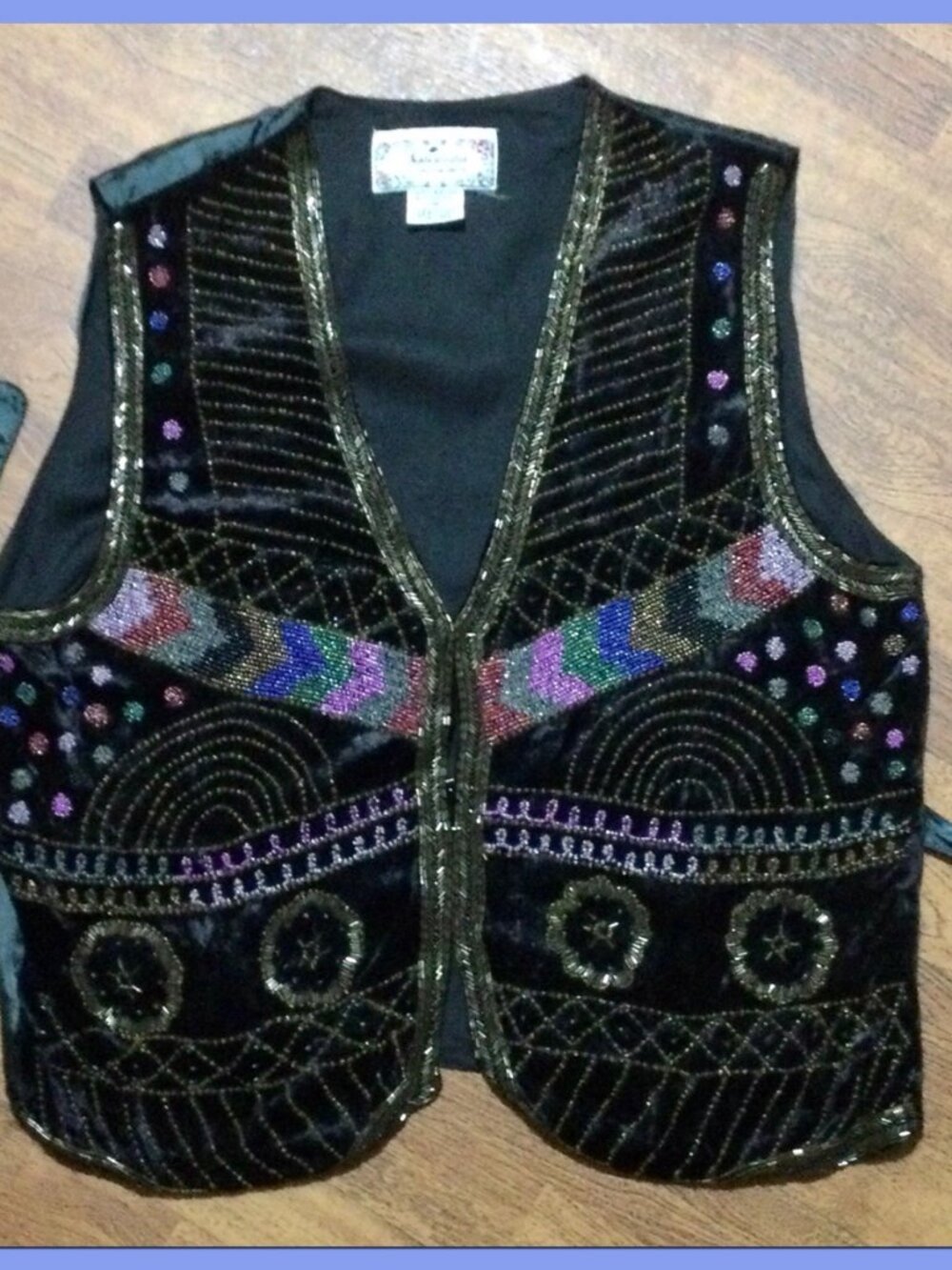 Glass Beaded vest, sz M